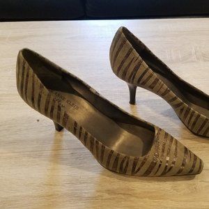 Anne Klein Flex - Leather Zebra Print Pumps 8M